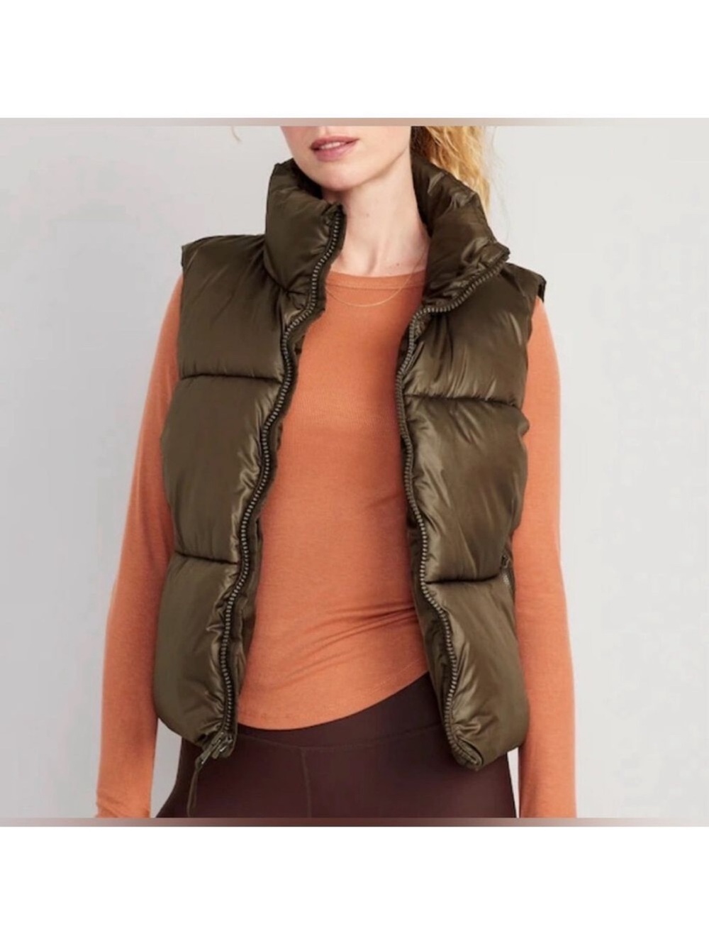 Old Navy XXL Brown Puffer Vest